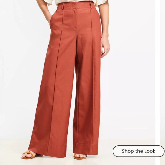 LOFT Terracotta Wide-Leg Pants - Picture 2 of 5